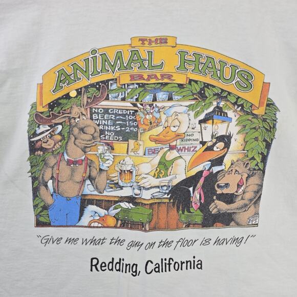 Vintage The Animal Haus Bar Drunk Animals Shirt Large Funny 80s Single Stitch - Picture 3 of 11